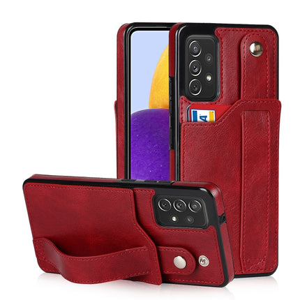 Crazy Horse Texture Shockproof TPU + PU Leather Case with Card Slot & Wrist Strap Holder, For Samsung Galaxy A82 5G, For Samsung Galaxy A72 5G / 4G, For Samsung Galaxy A52 5G / 4G