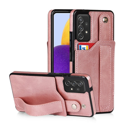 Crazy Horse Texture Shockproof TPU + PU Leather Case with Card Slot & Wrist Strap Holder, For Samsung Galaxy A82 5G, For Samsung Galaxy A72 5G / 4G, For Samsung Galaxy A52 5G / 4G