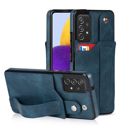 Crazy Horse Texture Shockproof TPU + PU Leather Case with Card Slot & Wrist Strap Holder, For Samsung Galaxy A82 5G, For Samsung Galaxy A72 5G / 4G, For Samsung Galaxy A52 5G / 4G