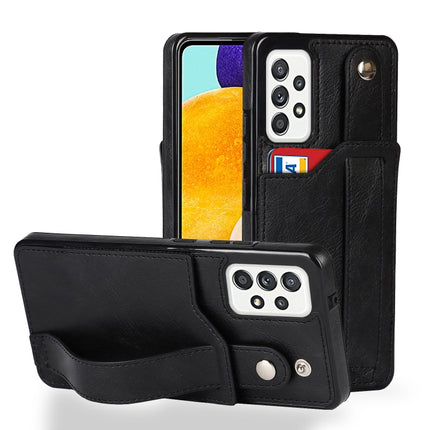 Crazy Horse Texture Shockproof TPU + PU Leather Case with Card Slot & Wrist Strap Holder, For Samsung Galaxy A82 5G, For Samsung Galaxy A72 5G / 4G, For Samsung Galaxy A52 5G / 4G