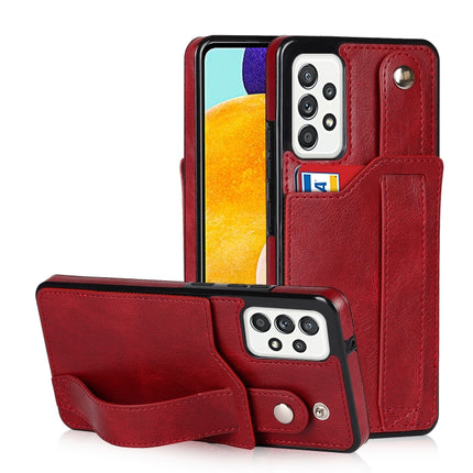 Crazy Horse Texture Shockproof TPU + PU Leather Case with Card Slot & Wrist Strap Holder, For Samsung Galaxy A82 5G, For Samsung Galaxy A72 5G / 4G, For Samsung Galaxy A52 5G / 4G