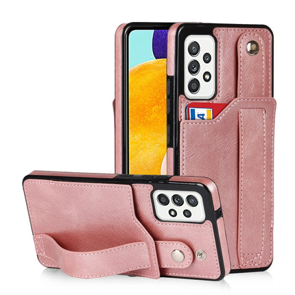 Crazy Horse Texture Shockproof TPU + PU Leather Case with Card Slot & Wrist Strap Holder, For Samsung Galaxy A82 5G, For Samsung Galaxy A72 5G / 4G, For Samsung Galaxy A52 5G / 4G