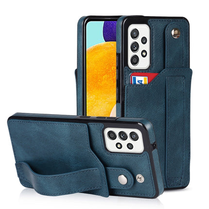 Crazy Horse Texture Shockproof TPU + PU Leather Case with Card Slot & Wrist Strap Holder, For Samsung Galaxy A82 5G, For Samsung Galaxy A72 5G / 4G, For Samsung Galaxy A52 5G / 4G