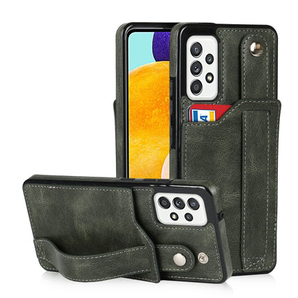 Crazy Horse Texture Shockproof TPU + PU Leather Case with Card Slot & Wrist Strap Holder, For Samsung Galaxy A82 5G, For Samsung Galaxy A72 5G / 4G, For Samsung Galaxy A52 5G / 4G