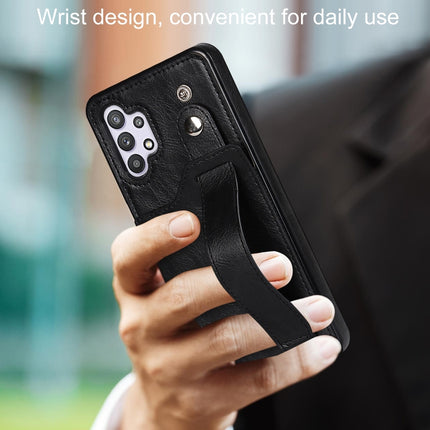 Crazy Horse Texture Shockproof TPU + PU Leather Case with Card Slot & Wrist Strap Holder, For Samsung Galaxy A32 5G, For Samsung Galaxy A22 5G