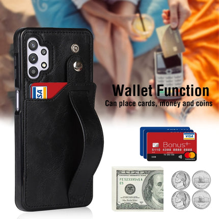 Crazy Horse Texture Shockproof TPU + PU Leather Case with Card Slot & Wrist Strap Holder, For Samsung Galaxy A32 5G, For Samsung Galaxy A22 5G