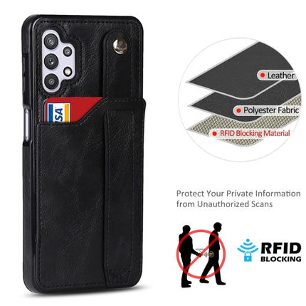 Crazy Horse Texture Shockproof TPU + PU Leather Case with Card Slot & Wrist Strap Holder, For Samsung Galaxy A32 5G, For Samsung Galaxy A22 5G