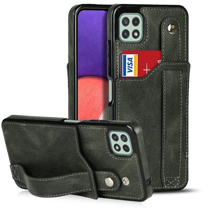 Crazy Horse Texture Shockproof TPU + PU Leather Case with Card Slot & Wrist Strap Holder, For Samsung Galaxy A32 5G, For Samsung Galaxy A22 5G