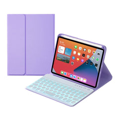 HY006D Round Keys Detachable Bluetooth Keyboard Leather Case with Colorful Backlight & Holder for iPad mini 6, HY006D