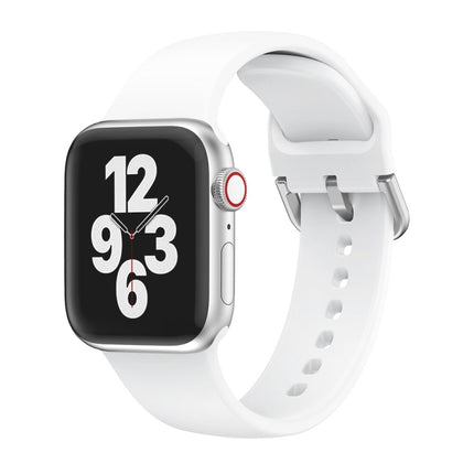 Single-color Silicone Buckle Replacement Strap Watchband For Apple Watch Series, 7 41mm / 6 & SE & 5 & 4 40mm / 3 & 2 & 1 38mm, 7 45mm / 6 & SE & 5 & 4 44mm / 3 & 2 & 1 42mm