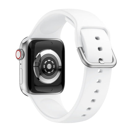 Single-color Silicone Buckle Replacement Strap Watchband For Apple Watch Series, 7 41mm / 6 & SE & 5 & 4 40mm / 3 & 2 & 1 38mm, 7 45mm / 6 & SE & 5 & 4 44mm / 3 & 2 & 1 42mm