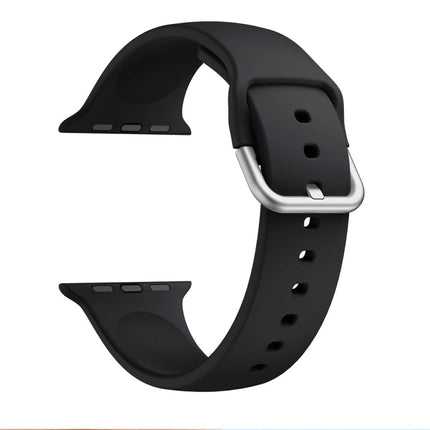Single-color Silicone Buckle Replacement Strap Watchband For Apple Watch Series, 7 41mm / 6 & SE & 5 & 4 40mm / 3 & 2 & 1 38mm, 7 45mm / 6 & SE & 5 & 4 44mm / 3 & 2 & 1 42mm