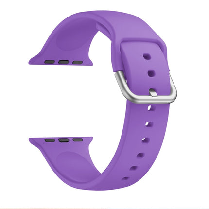 Single-color Silicone Buckle Replacement Strap Watchband For Apple Watch Series, 7 41mm / 6 & SE & 5 & 4 40mm / 3 & 2 & 1 38mm, 7 45mm / 6 & SE & 5 & 4 44mm / 3 & 2 & 1 42mm