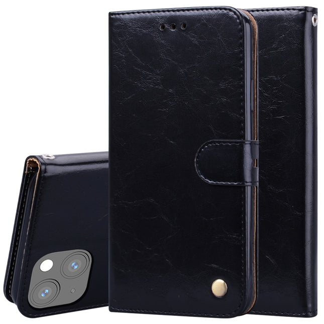 Business Style Oil Wax Texture Horizontal Flip Leather Case with Holder & Card Slots & Wallet