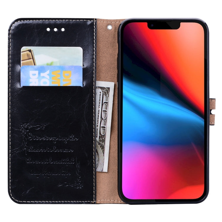 Business Style Oil Wax Texture Horizontal Flip Leather Case with Holder & Card Slots & Wallet