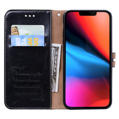 Business Style Oil Wax Texture Horizontal Flip Leather Case with Holder & Card Slots & Wallet
