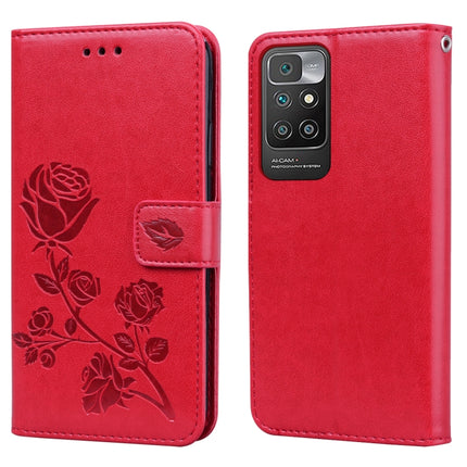 Rose Embossed Horizontal Flip PU Leather Case with Holder & Card Slots & Wallet, For Xiaomi Redmi 10