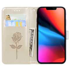 Rose Embossed Horizontal Flip PU Leather Case with Holder & Card Slots & Wallet, For iPhone 13 mini, For iPhone 13, For iPhone 13 Pro, For iPhone 13 Pro Max