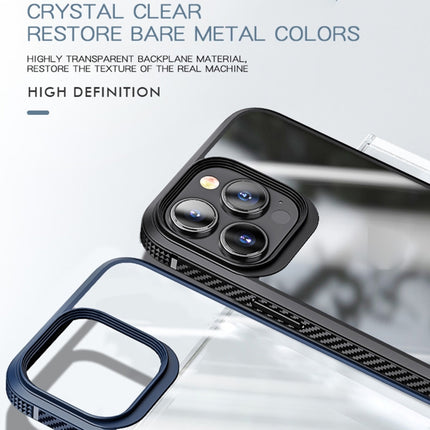 MG Series Carbon Fiber TPU + Clear PC Four-corner Airbag Shockproof Case, For iPhone 13 Pro, For iPhone 13 Pro Max