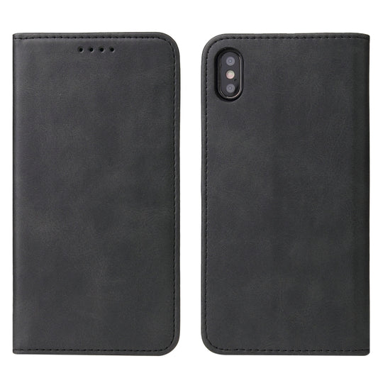 Funda de piel con tapa horizontal magnética con textura de becerro, ranuras para tarjetas y billetera, para iPhone XS Max, para iPhone SE 2022 / SE 2020 / 8 / 7, para iPhone 8 Plus / 7 Plus