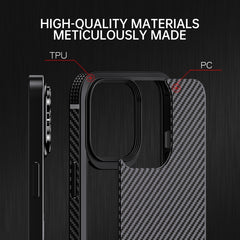 Funda a prueba de golpes de TPU + PC de fibra de carbono serie iPAKY MG para iPhone 13 mini, iPhone 13, iPhone 13 Pro, iPhone 13 Pro Max