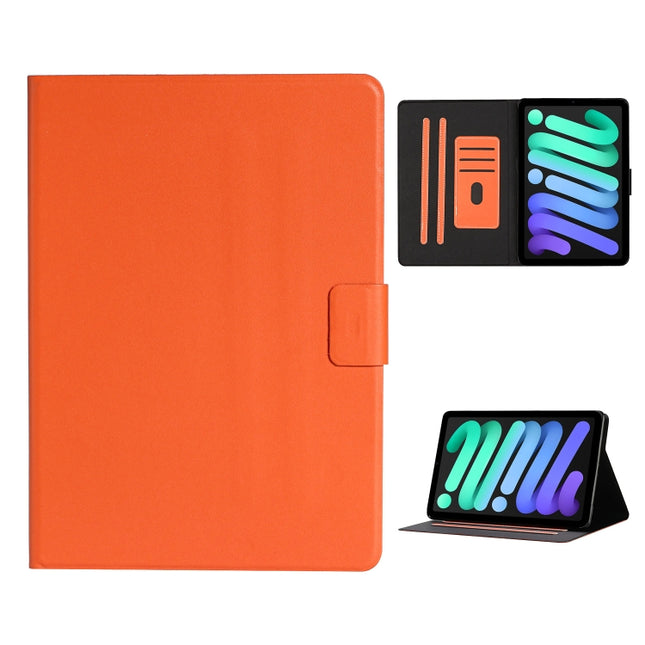 Funda de cuero con tapa horizontal de color puro con ranuras para tarjetas, soporte y función de suspensión/activación, para iPad mini 2024/mini 6, para iPad mini 6