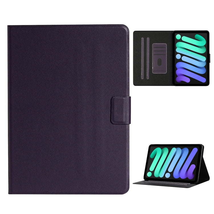Horizontale Klapphülle aus Leder in reiner Farbe mit Kartenfächern und Halter sowie Schlaf-/Weckfunktion, für iPad mini 2024/mini 6, für iPad mini 6