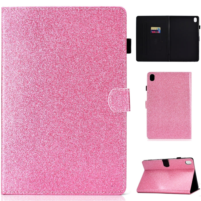 Lack Glitzerpuder Horizontal Flip Ledertasche mit Halter &amp; Kartensteckplatz, Für Huawei MediaPad M6 8.4, Für Huawei MediaPad M6 10.8, Für Huawei MediaPad T3 7.0, Für Huawei MediaPad T3 10.0, Für Huawei MediaPad T5