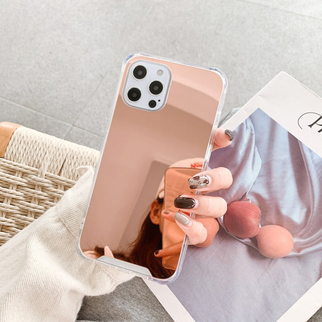 TPU + Acrylic Four Drop Luxury Plating Mirror Phone Case Cover, For iPhone 13 Pro Max