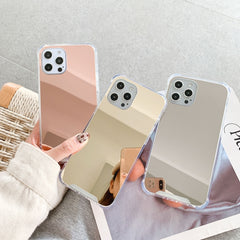 Funda de teléfono con espejo chapado de lujo de cuatro gotas de acrílico y TPU, para iPhone 13 Pro Max, para iPhone 13 Pro, para iPhone 13, para iPhone 13 mini