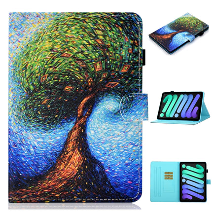 Coloured Drawing Horizontal Flip Leather Case with Holder & Card Slot & Sleep / Wake-up Function, For iPad mini 2024 / mini 6