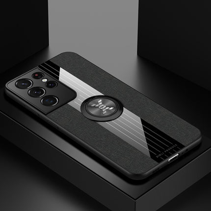 XINLI Stitching Cloth Textue Shockproof TPU Protective Case with Ring Holder, For Samsung Galaxy S21 Ultra 5G, For Samsung Galaxy S21+ 5G