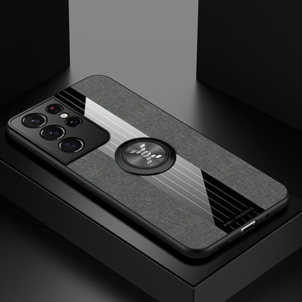 XINLI Stitching Cloth Textue Shockproof TPU Protective Case with Ring Holder, For Samsung Galaxy S21 Ultra 5G, For Samsung Galaxy S21+ 5G