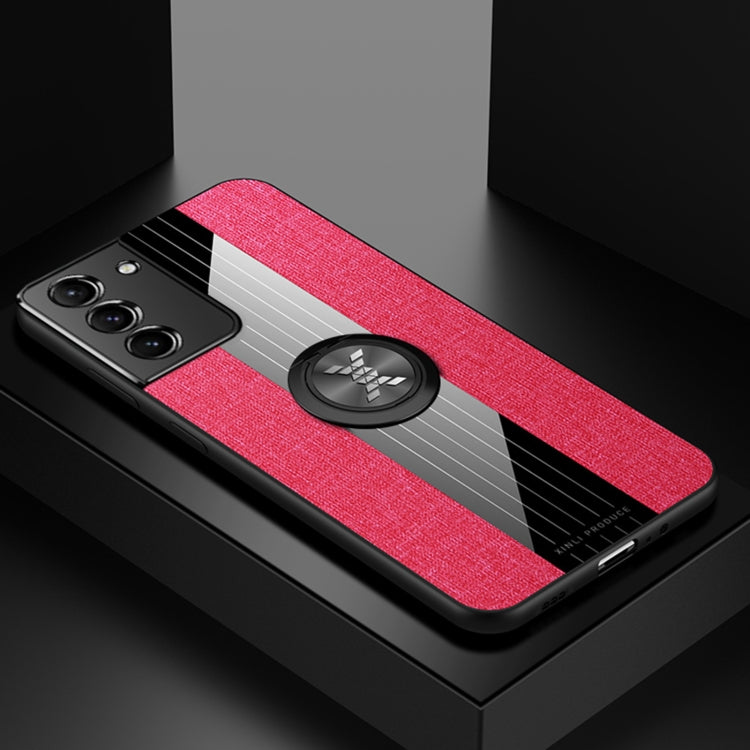 XINLI Stitching Cloth Textue Shockproof TPU Protective Case with Ring Holder, For Samsung Galaxy S21 Ultra 5G, For Samsung Galaxy S21+ 5G