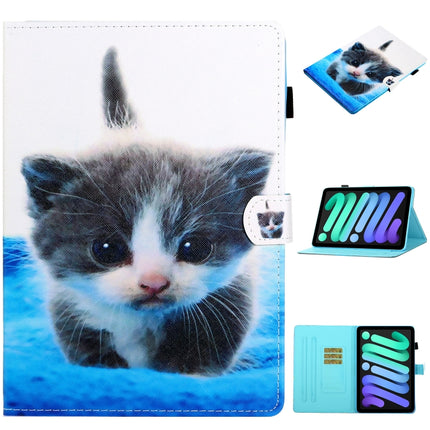 Farbige Zeichnung Horizontal Flip Ledertasche mit Halter &amp; Kartensteckplatz &amp; Schlaf-/Weckfunktion, Für iPad mini 2024 / mini 6