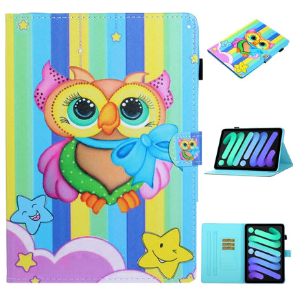 Farbige Zeichnung Horizontal Flip Ledertasche mit Halter &amp; Kartensteckplatz &amp; Schlaf-/Weckfunktion, Für iPad mini 2024 / mini 6