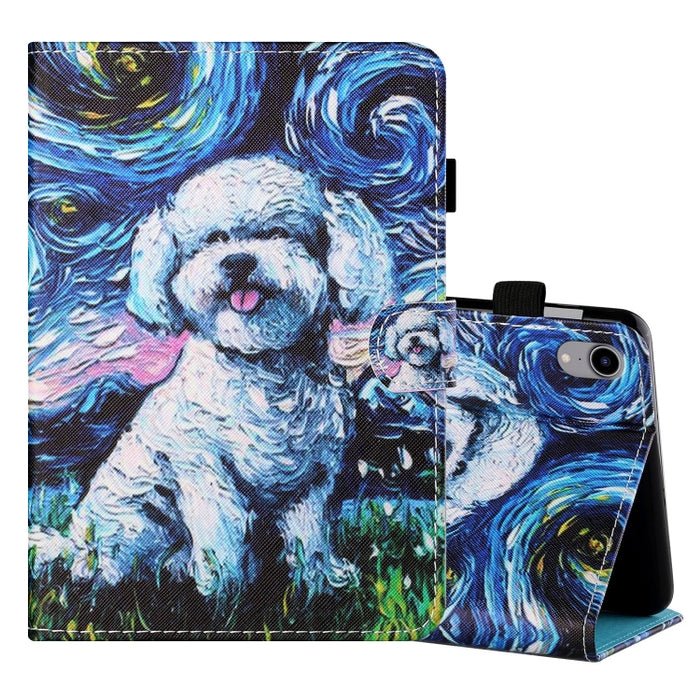 Coloured Drawing Stitching Horizontal Flip Leather Case with Holder & Card Slot & Sleep / Wake-up Function, For iPad mini 2024 / mini 6, For iPad mini 6