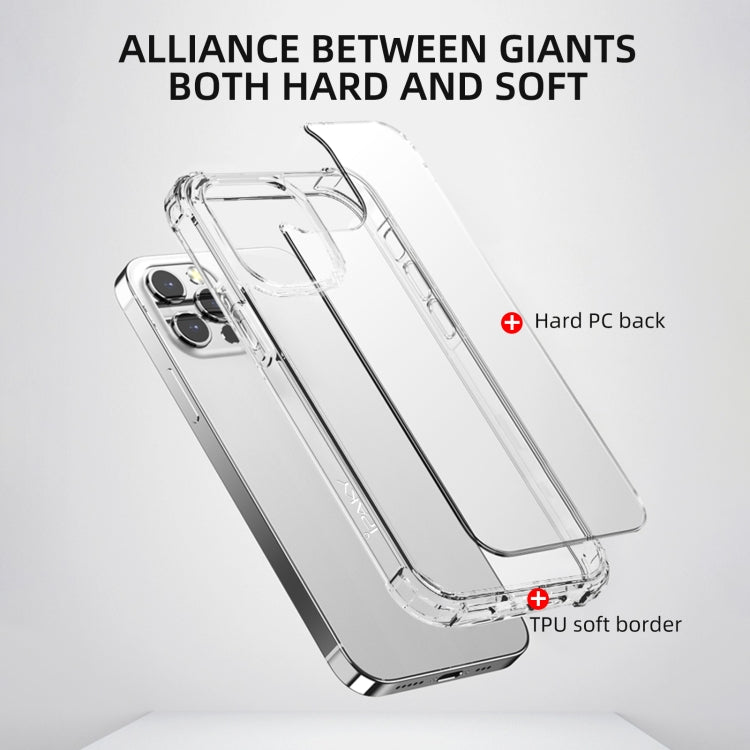 iPAKY Crystal Clear Series Transparent Shockproof TPU + PC Protective Case, For iPhone 13, For iPhone 13 Pro, For iPhone 13 Pro Max
