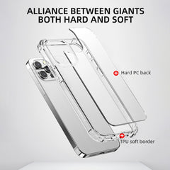 iPAKY Crystal Clear Series Transparent Shockproof TPU + PC Protective Case, For iPhone 13, For iPhone 13 Pro, For iPhone 13 Pro Max
