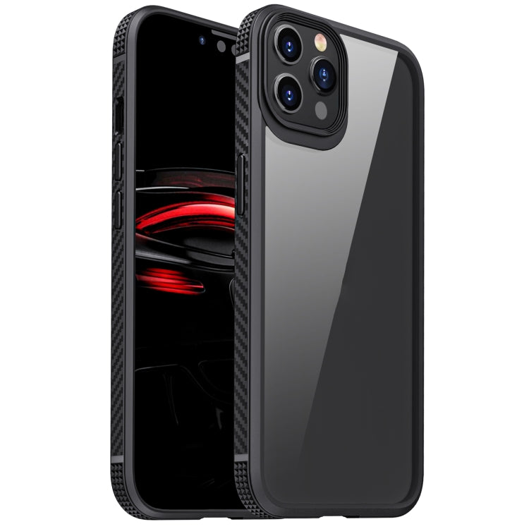 MG Series Carbon Fiber TPU + Clear PC Four-corner Airbag Shockproof Case, For iPhone 12 Pro Max, For iPhone 11, For iPhone 12 / 12 Pro, For iPhone 11 Pro, For iPhone 11 Pro Max