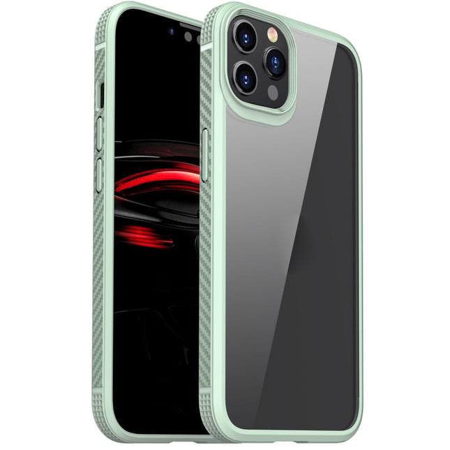 MG Series Carbon Fiber TPU + Clear PC Four-corner Airbag Shockproof Case, For iPhone 12 Pro Max, For iPhone 12 / 12 Pro, For iPhone 11 Pro, For iPhone 11 Pro Max