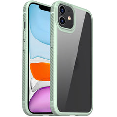 MG Series Carbon Fiber TPU + Clear PC Four-corner Airbag Shockproof Case, For iPhone 12 / 12 Pro, For iPhone 12 Pro Max, For iPhone 11, For iPhone 11 Pro, For iPhone 11 Pro Max