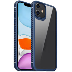 MG Series Carbon Fiber TPU + Clear PC Four-corner Airbag Shockproof Case, For iPhone 12 / 12 Pro, For iPhone 12 Pro Max, For iPhone 11, For iPhone 11 Pro, For iPhone 11 Pro Max