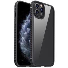 MG Series Carbon Fiber TPU + Clear PC Four-corner Airbag Shockproof Case, For iPhone 12 / 12 Pro, For iPhone 12 Pro Max, For iPhone 11, For iPhone 11 Pro, For iPhone 11 Pro Max