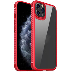 MG Series Carbon Fiber TPU + Clear PC Four-corner Airbag Shockproof Case, For iPhone 12 / 12 Pro, For iPhone 12 Pro Max, For iPhone 11, For iPhone 11 Pro, For iPhone 11 Pro Max