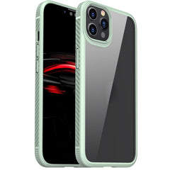 MG Series Carbon Fiber TPU + Clear PC Four-corner Airbag Shockproof Case, For iPhone 12 / 12 Pro, For iPhone 12 Pro Max, For iPhone 11, For iPhone 11 Pro, For iPhone 11 Pro Max