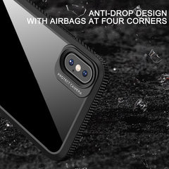 MG Series Carbon Fiber TPU + Clear PC Four-corner Airbag Shockproof Case, For iPhone X / XS, For iPhone XR, For iPhone XS Max