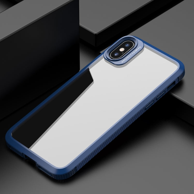 MG Series Carbon Fiber TPU + Clear PC Four-corner Airbag Shockproof Case, For iPhone X / XS, For iPhone XS Max, For iPhone XR