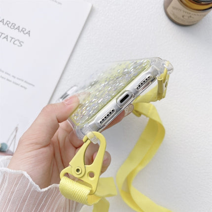 Stoßfeste Schutzhülle aus verdicktem Acryl mit verdicktem TPU und Epoxidharz mit Farbverlauf und Glitzerpulver und breitem Umhängeband, für iPhone 12/12 Pro, für iPhone 12 Pro Max, für iPhone 11, für iPhone 11 Pro, für iPhone 11 Pro Max