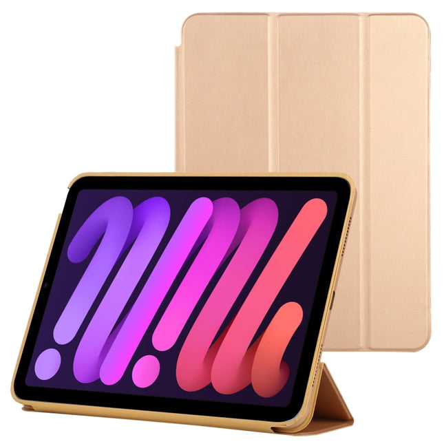 Funda de cuero inteligente con tapa horizontal de 3 pliegues con función de suspensión/activación y soporte, para iPad mini 6